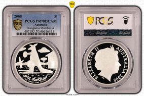 2008 $1 Kangaroo - Reg Mombassa Ag PR70DCAM