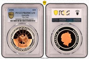 1999 $10 Millennium - The Past KM-423 Bi-Metallic PR69DCAM