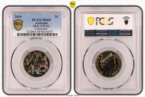 2014 $1 Mob of Roos AlBr Colorized MS69