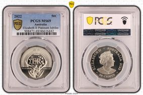 2022 50C Elizabeth II Platinum Jubilee MS69