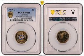 2019-C $2 Police Remembrance Colorized MS68