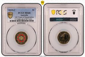 2019-C $2 100 Years of Repatriation Colorized MS68