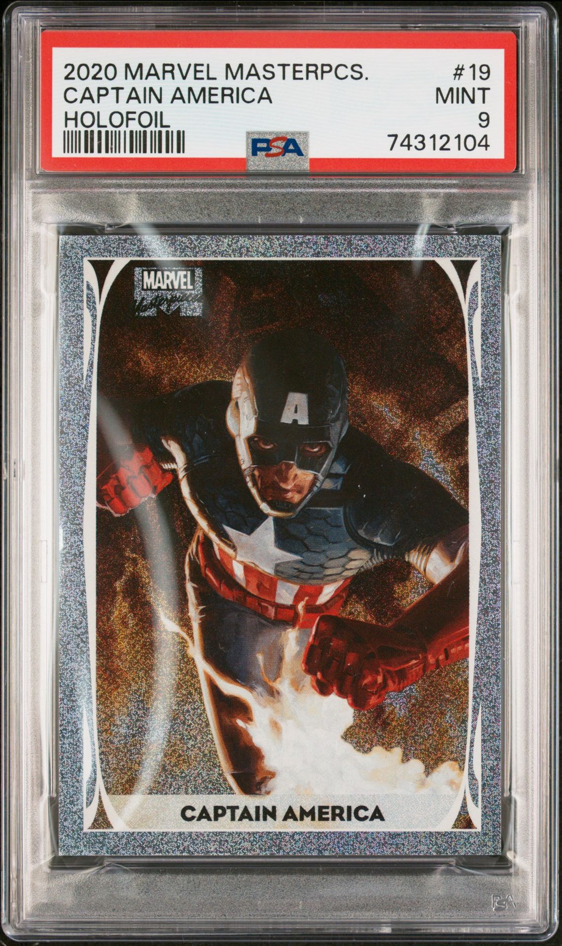 2020 Marvel SKYBOX MARVEL MASTERPIECES HOLOFOIL #19 Captain America front