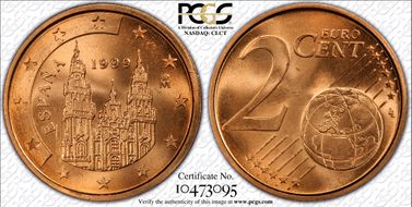 1999-M € 0.02 MS67RD