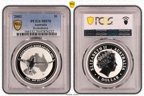 2002 $1 Kookaburra Ag MS70
