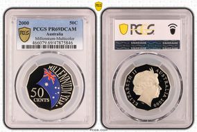 2000 50C Millennium - Colorized PR69DCAM