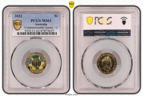 2022 $2 Commonwealth Games - U Colorized MS63