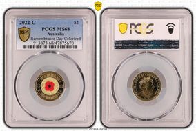 2022-C $2 Remembrance Day Colorized MS68