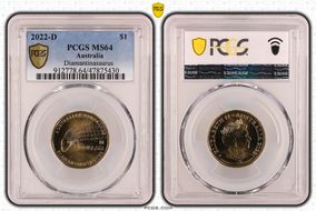 2022-D $1 Diamantinasaurus Privy Australian Dinosaurs MS64