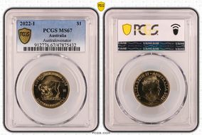 2022-I $1 Australovenator Privy Australian Dinosaurs MS67