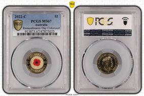 2022-C $2 Remembrance Day Colorized MS67