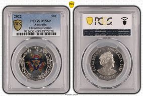 2022 50C Christmas Beetles Colorized MS69