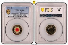 2022-C $2 Remembrance Day Colorized MS68