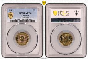 2013 $2 Coronation Colorized MS66