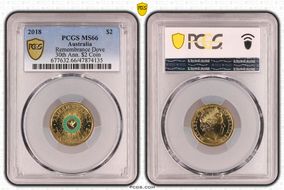 2018 $2 Remembrance Dove Colorized 30th Ann. $2 Coin MS66