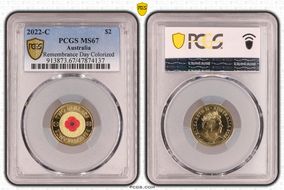 2022-C $2 Remembrance Day Colorized MS67