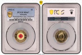 2022-C $2 Remembrance Day Colorized MS67