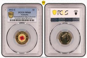 2012-C $2 Remembrance Day Colorized MS68