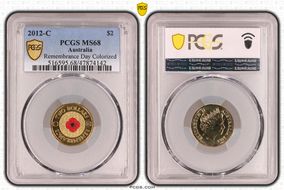 2012-C $2 Remembrance Day Colorized MS68