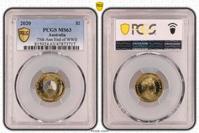 2020 $2 75th Ann End of WWII Colorized MS63