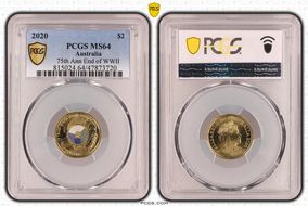 2020 $2 75th Ann End of WWII Colorized MS64