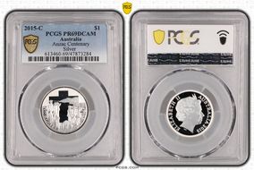 2015-C $1 Anzac Centenary Silver PR69DCAM