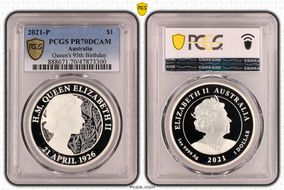 2021-P $1 Queen's 95th Birthday PR70DCAM