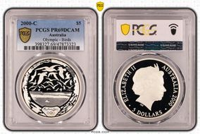2000-C $5 Olympic - Birds PR69DCAM