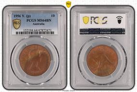 1956 Y. (p) 1D KM-56 MS64BN