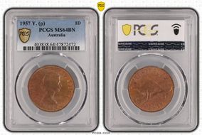 1957 Y. (p) 1D MS64BN
