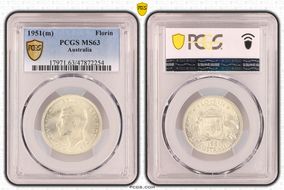 1951(m) Florin KM-48  Ag MS63
