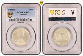 1956(m) Florin KM-60  Ag MS62