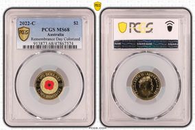 2022-C $2 Remembrance Day Colorized MS68