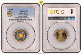 2018-C $2 Lest We Forget Eternal Flame Colorized MS68