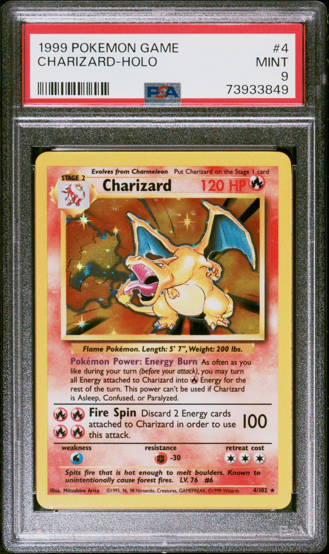 Pokemon Holo Charizard front
