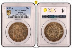 1875-A 5 Fr Gad-745a F-334 MS66