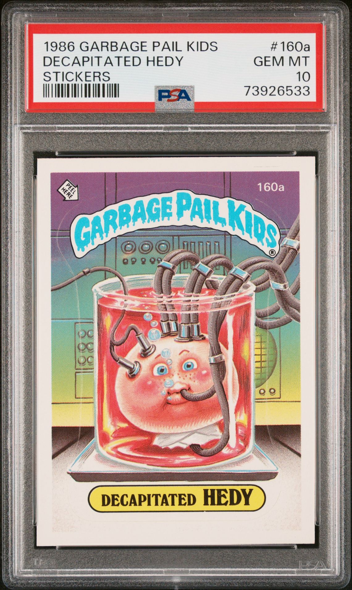 1986 Topps GARBAGE PAIL KIDS STICKERS #160A Decapitated Hedy front
