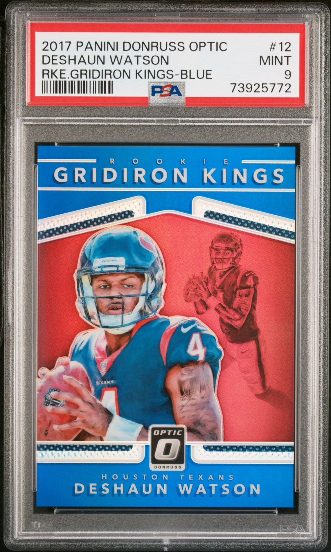 2017 Panini PANINI DONRUSS OPTIC ROOKIE GRIDIRON KINGS RKE.GRIDIRON KINGS-BLUE #12 Deshaun Watson front