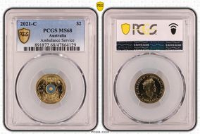 2021-C $2 Ambulance Service Colorized MS68