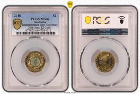 2018 $2 Remembrance Day Rosemary 30th Ann. $2 Coin Colorized MS66