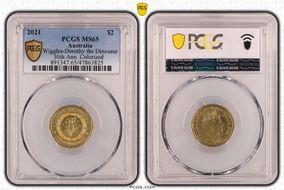 2021 $2 Wiggles-Dorothy the Dinosaur 30th Ann. Colorized MS65