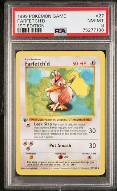 1999 Pokemon Game 1st Edition #27 Farfetch'D PSA 8 on Goldin