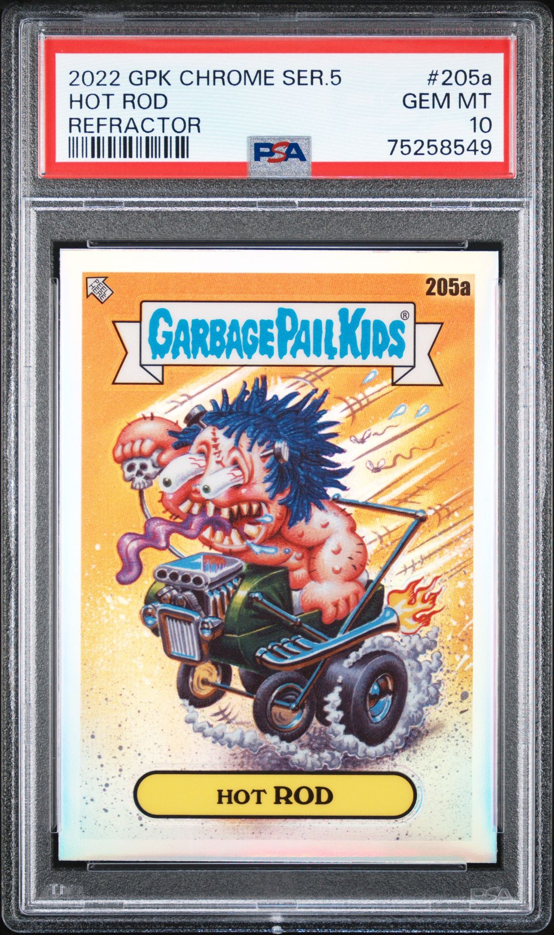 2022 Topps GARBAGE PAIL KIDS CHROME Refractor #205A Hot Rod front