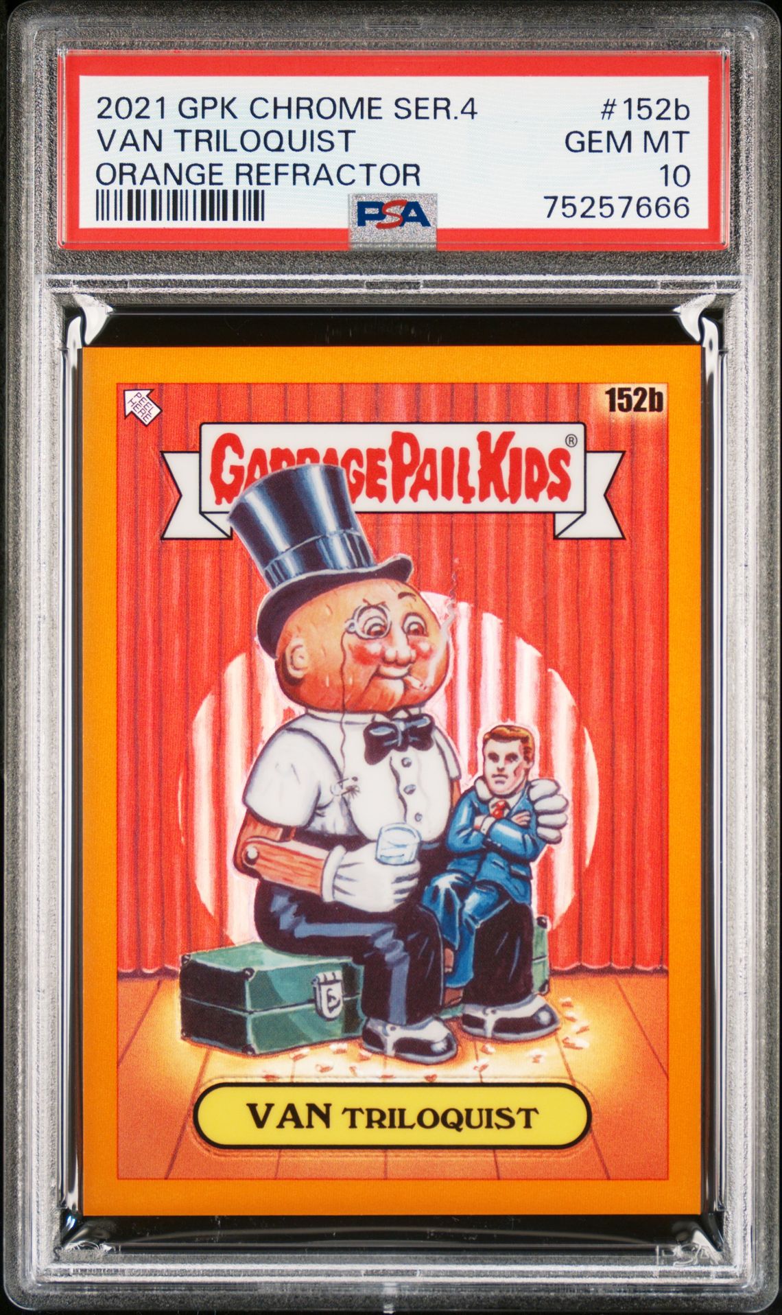 2021 Topps GARBAGE PAIL KIDS CHROME Orange #152B Van Triloquist front
