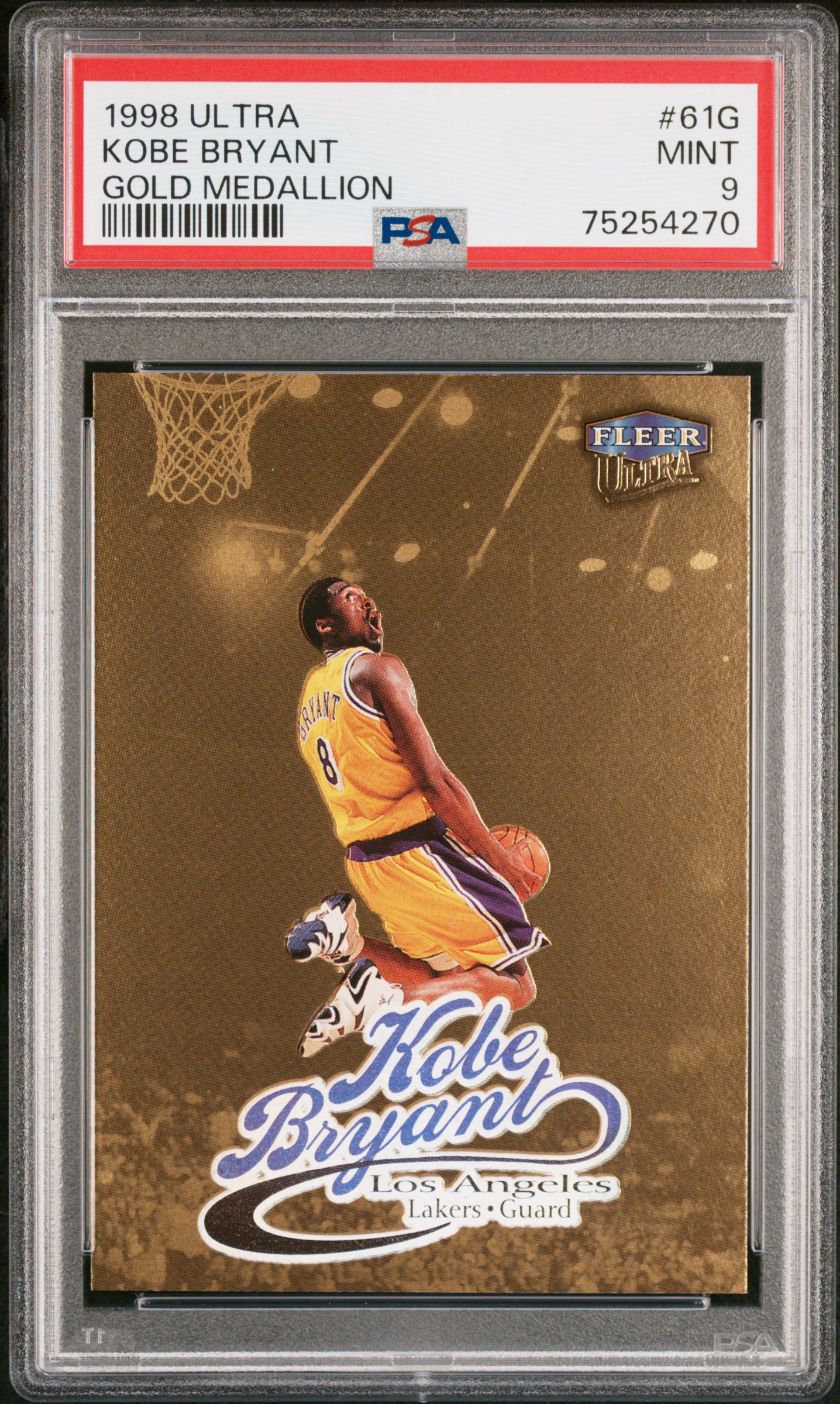 BigJBasketball's 1998 Ultra Kobe Bryant Gold Medallion #61G PSA 9
