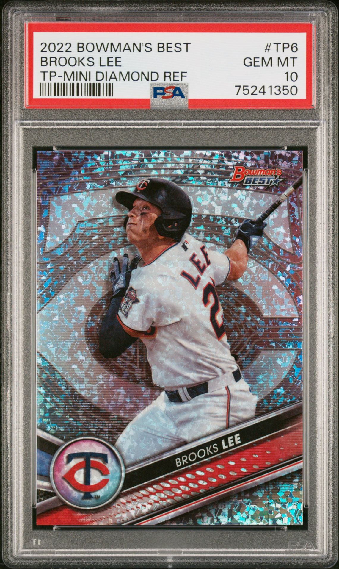2022 Bowman BOWMAN'S BEST TOP PROSPECTS TP-MINI DIAMOND REF #TP6 Brooks Lee front
