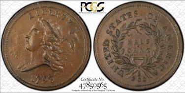 1793 1/2C C-2 MS62BN