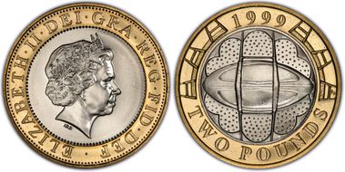 1999 £2 S-K10 Rugby World Cup MS68