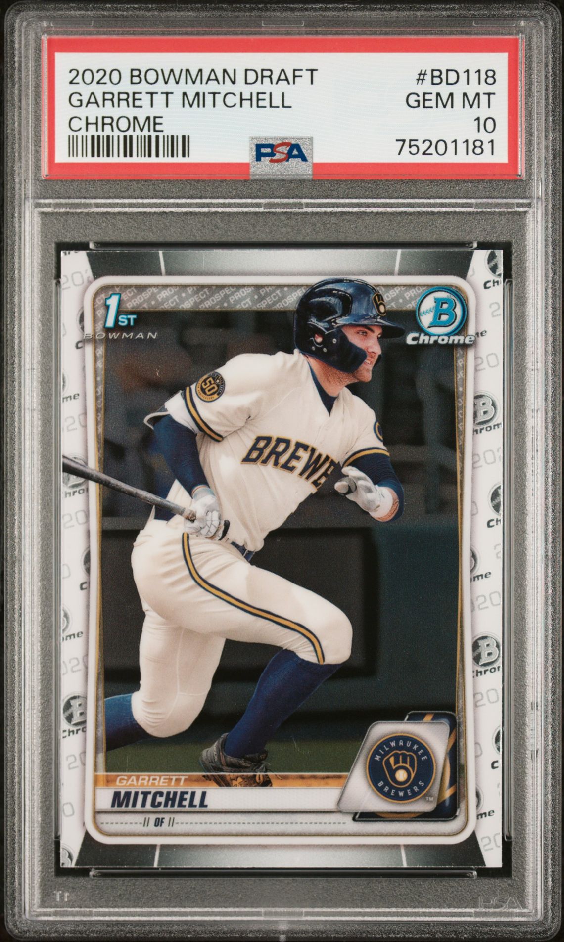 2020 Bowman Draft BOWMAN DRAFT CHROME #BD118 Garrett Mitchell front