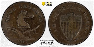 1787 NJ 1/2P Bottom Stars Distant Maris 63-s XF40BN